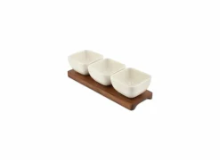 Aperoset Cucina 4-delig  25x8x6,5cm - stoneware - wit