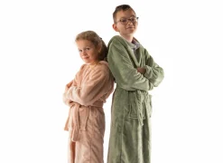 Badjas Delux  122/128 - flanel - sea green