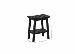 Badkamerbank Bamboe zwart