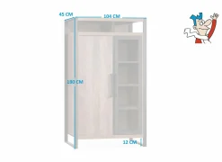 Barkast Cascade 104cm - lamulux - mokka