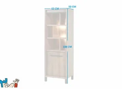 Barkast 63cm - decor - old teak & matt black