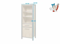 Barkast 69cm - decor - oranje teakhout & matzwart