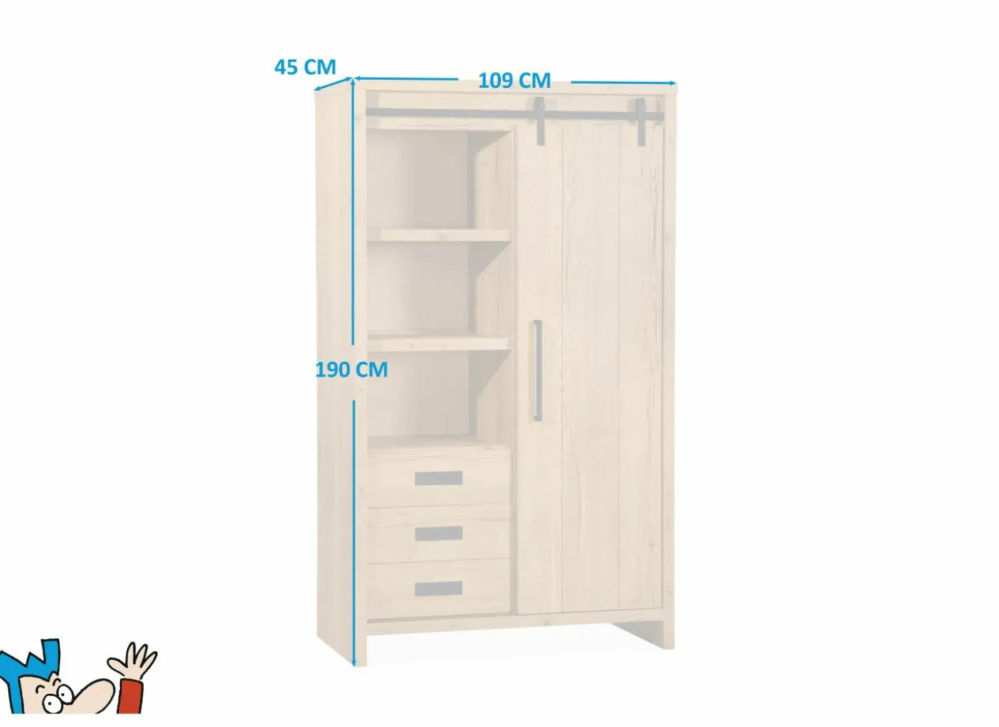 Barkast Cottage 109cm - lamulux - naturel