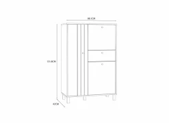 Barkast Killarney 88cm - decor - mauvella oak & sand