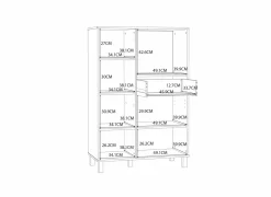 Barkast Killarney 88cm - decor - mauvella oak & sand