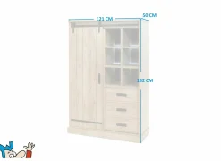 Barkast Piero 121cm - decor - scarlet oak