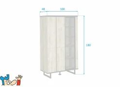 Barkast Samson 100cm - melamine - orca