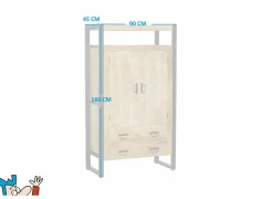 Barkast Sanguine 90cm - mango massief - natuur