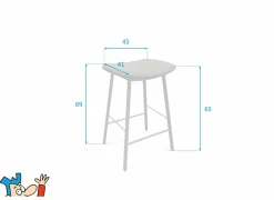Barkruk Ami ZH65cm - lederlook - sotega antraciet