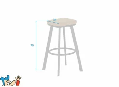 Barkruk Anthony  ZH70cm - lederlook - cognac