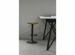 Barkruk Lingua ZH59-80cm - metaal - naturel & zwart