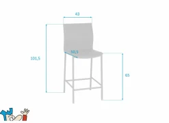 Barstoel Sierra ZH65cm - kunststof - antraciet
