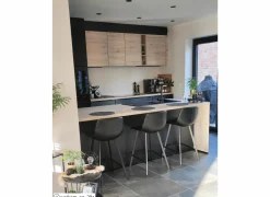 Barstoel Spartacus ZH65cm - lederlook - zwart