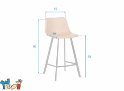Barstoel Spartacus ZH65cm - bonded leather - zwart