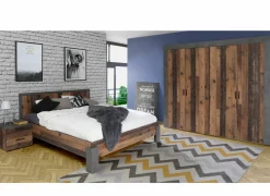 Bed Attaylar 160x200cm - decor - oldwood vintage & donkergrijs