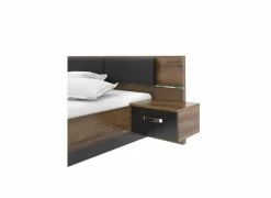 Bed Dolce 160x200cm - decor - mud oak & black oak