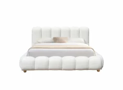 Bed Isola 140x200cm met opbergruimte - bouclé - wit