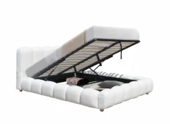 Bed Isola 140x200cm met opbergruimte - bouclé - wit