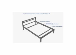 Bed King 160x200cm - metaal - mat antraciet