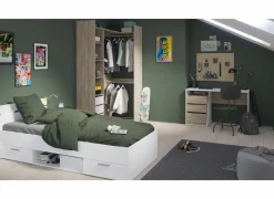 Bed Michigan 90x200cm - decor - wit met opbergruimte