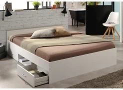 Bed Nashville 140x200cm - decor - wit met opbergruimte