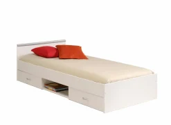 Bed Nashville 90x200cm - decor - wit met opbergruimte