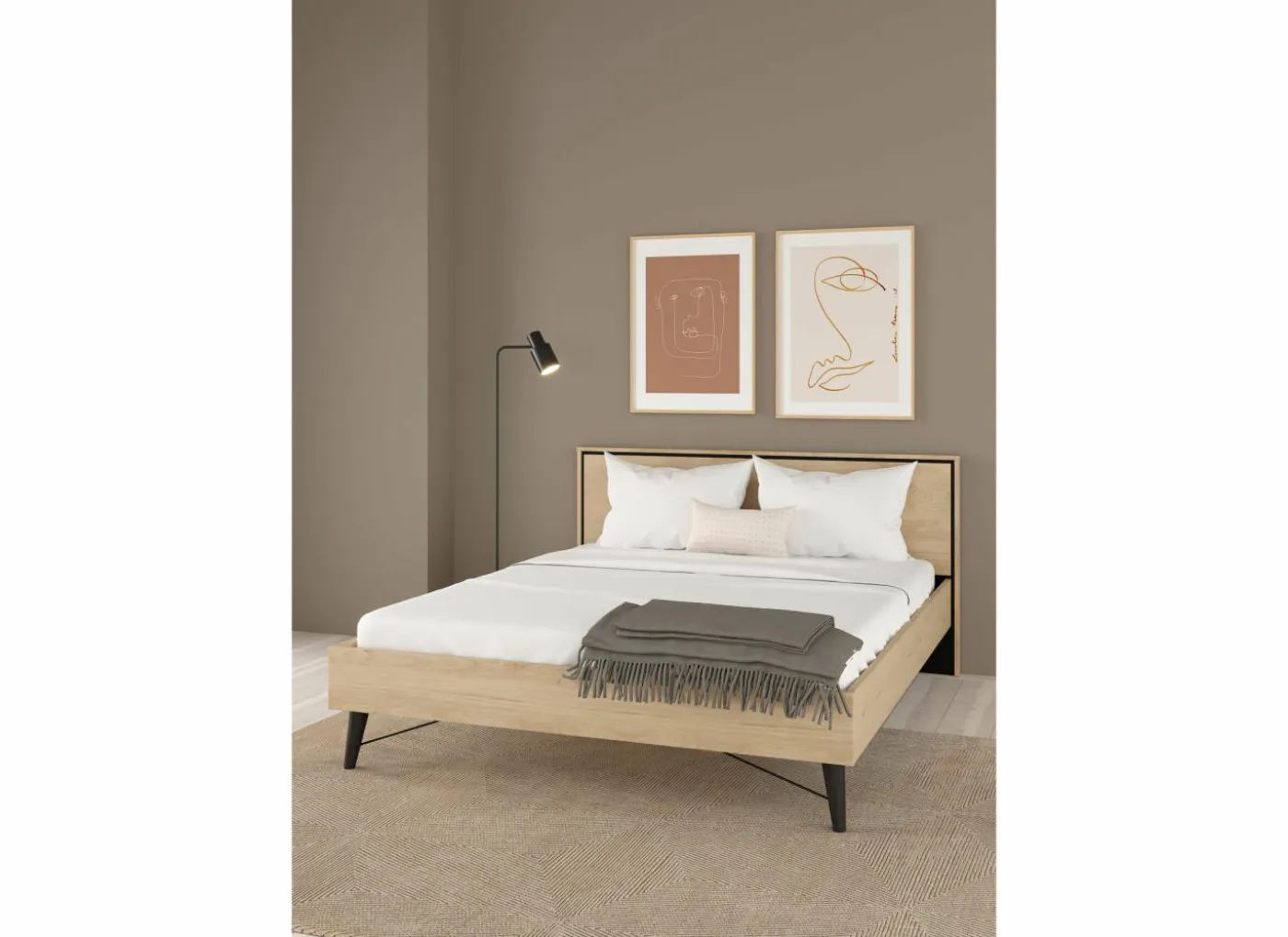 Bed Ry 180x200cm - decor - bruin & zwart