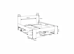 Bed Udine 160x200cm - decor - wit met opbergruimte