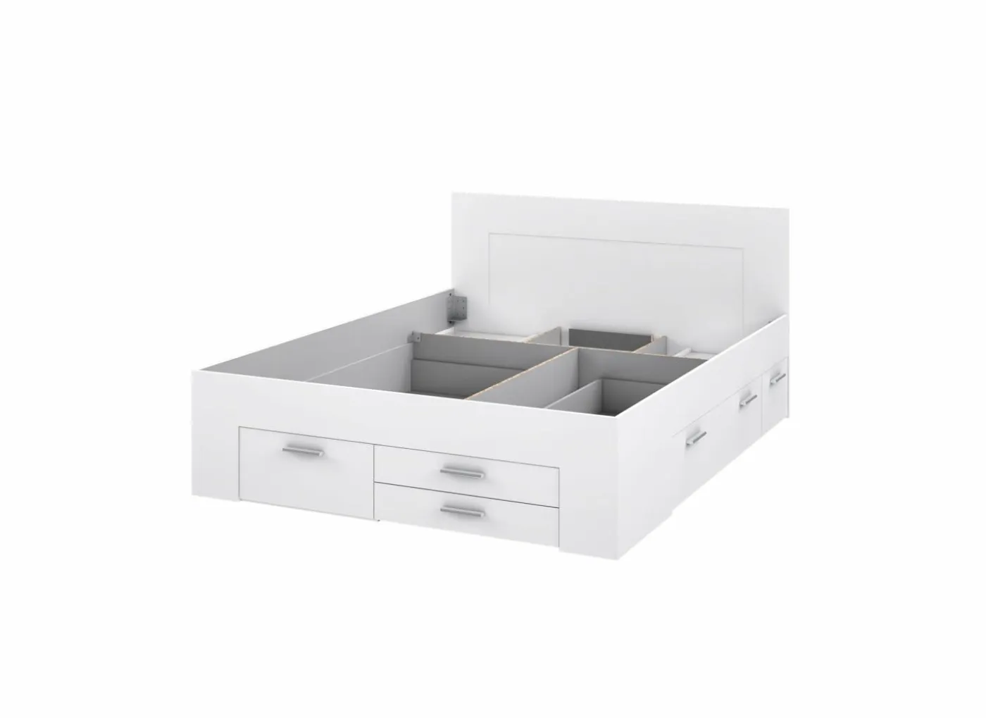 Bed Udine 160x200cm - decor - wit met opbergruimte