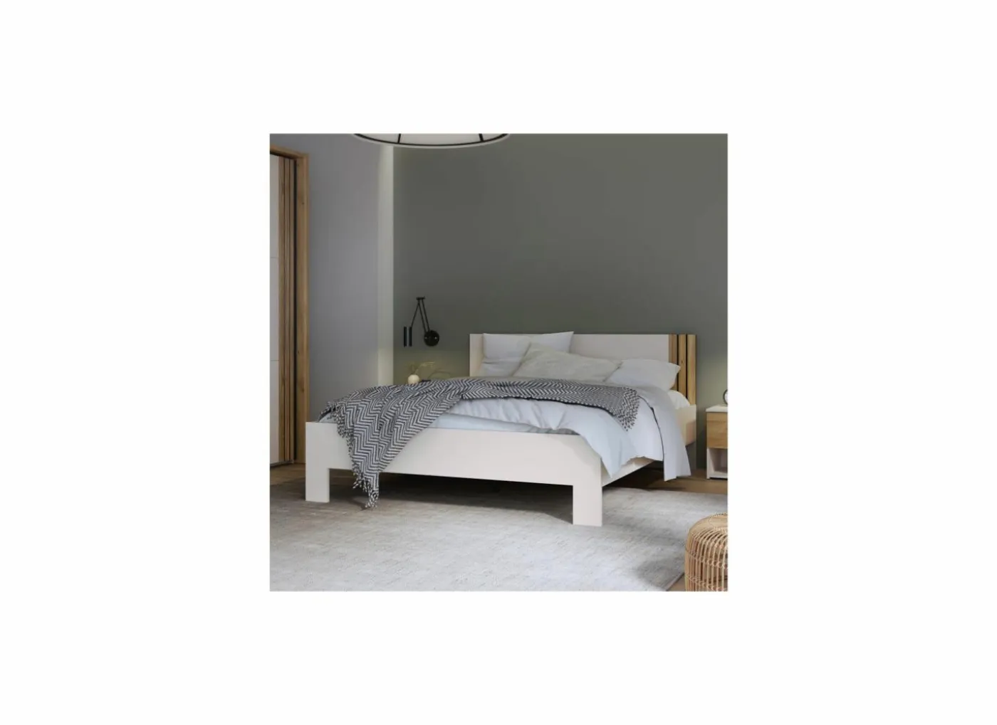 Bed Waikato 160x200cm - decor - mauvella eik & zand