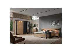 Bed 140x200cm - decor - Franse eik & nox met zijwanden