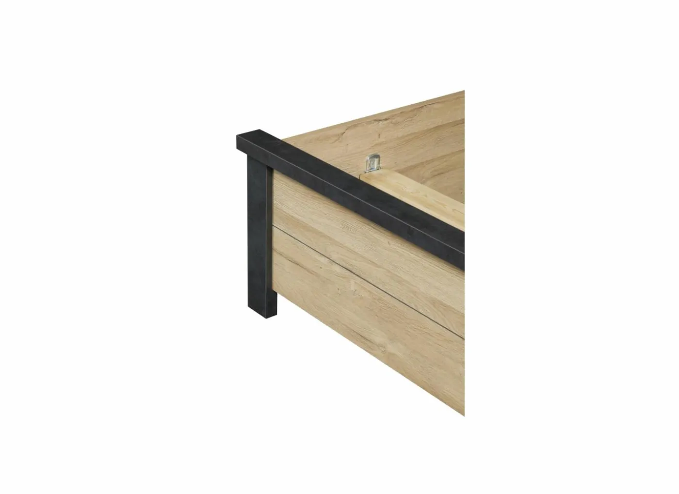 Bed 180x200cm - decor - Franse eik & nox met zijwanden