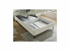 Bedbox Atlantis 120x200cm - stof - ivoor met opbergruimte