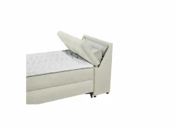 Bedbox Atlantis 120x200cm - stof - ivoor met opbergruimte