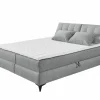 Bedbox Atlantis 180x200cm - stof - grijs met opbergruimte