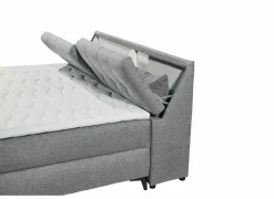 Bedbox Atlantis 180x200cm - stof - grijs met opbergruimte