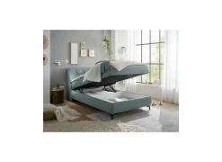 Bedbox Atlantis 120x200cm - stof - munt met opbergruimte
