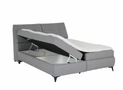 Bedbox Atlantis 160x200cm - stof - grijs met opbergruimte