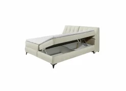 Bedbox Atlantis 180x200cm - stof - ivoor met opbergruimte