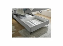 Bedbox Atlantis 120x200cm - stof - grijs met opbergruimte
