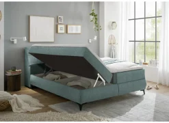 Bedbox Atlantis 160x200cm - stof - munt met opbergruimte
