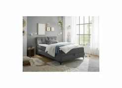 Bedbox Atlantis 140x200cm - stof - antraciet met opbergruimte