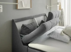 Bedbox Atlantis 140x200cm - stof - antraciet met opbergruimte