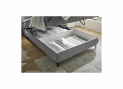 Bedbox Atlantis 140x200cm - stof - donkergrijs met opbergruimte
