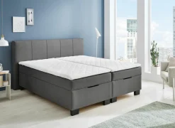 Bedbox BX1620 160x200cm - stof - antraciet met opbergruimte