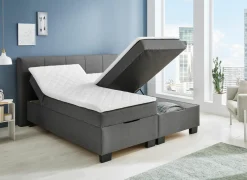 Bedbox BX1620 160x200cm - stof - antraciet met opbergruimte