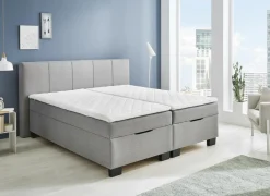 Bedbox BX1620  180x200cm - stof - lichtgrijs met opbergruimte