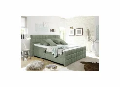 Bedbox Gabun 180x200cm - stof - olijf elektrisch