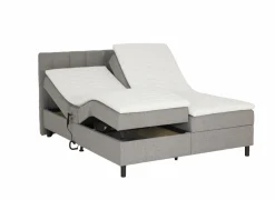 Bedbox Miralindo 160x200cm - stof - nordic ash elektrisch