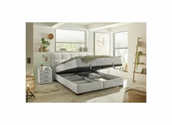 Bedbox Nagol A 160x200cm - stof - beige met opbergruimte